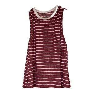 SO Maroon/White Striped Tank Top